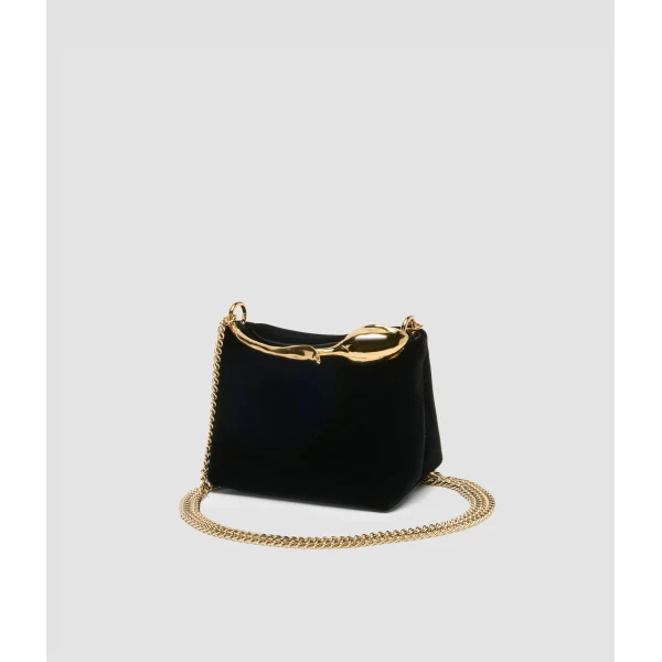 Erdem Micro Bloom Bag in Black Velvet | Mini Bags | Coveti