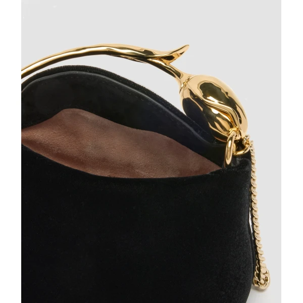Erdem Micro Bloom Bag in Black Velvet | Mini Bags | Coveti