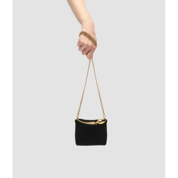 Erdem Micro Bloom Bag in Black Velvet | Mini Bags | Coveti