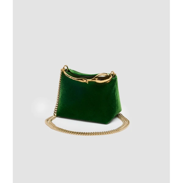 Erdem Micro Bloom Bag in Green Velvet | Mini Bags | Coveti