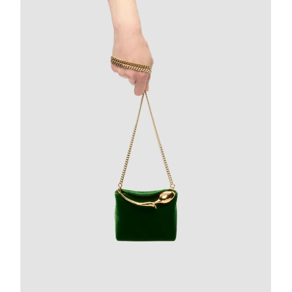 Erdem Micro Bloom Bag in Green Velvet | Mini Bags | Coveti