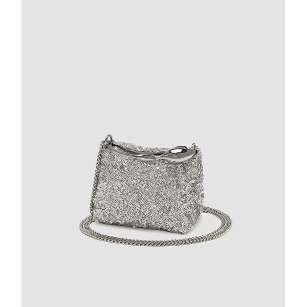 Erdem Micro Bloom Bag in Silver Sequins | Mini Bags | Coveti