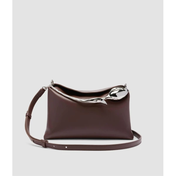 Erdem Midi Bloom Bag in Chestnut Leather | Totes & Top-Handle Bags | Coveti