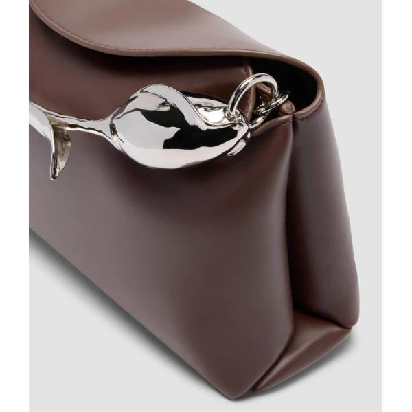 Erdem Midi Bloom Bag in Chestnut Leather | Totes & Top-Handle Bags | Coveti
