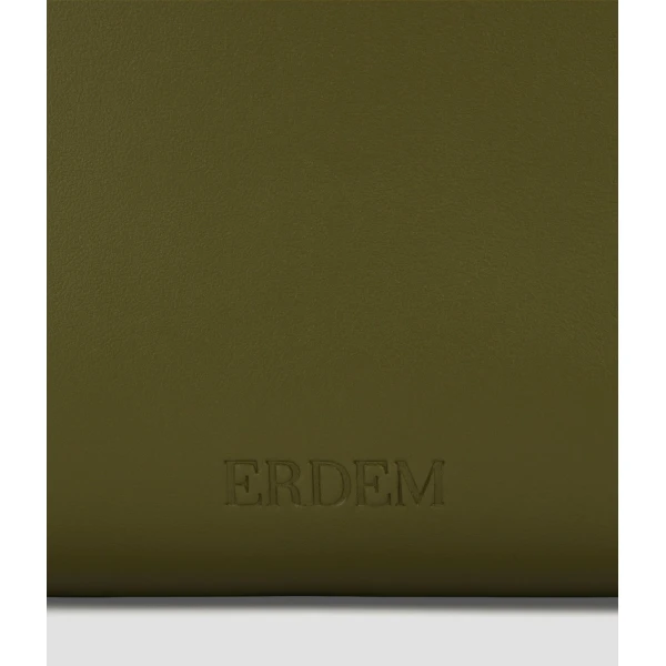 Erdem Midi Bloom Bag in Khaki Leather | Totes & Top-Handle Bags | Coveti