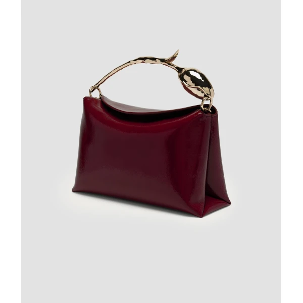 Erdem Midi Bloom Bag in Ruby Patent Leather | Totes & Top-Handle Bags | Coveti