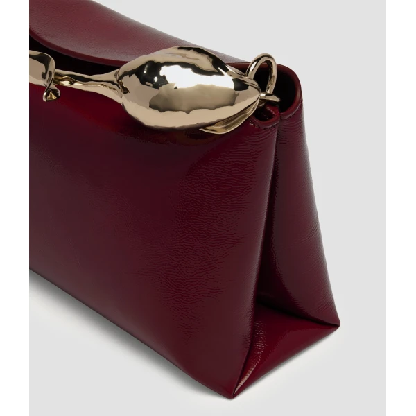 Erdem Midi Bloom Bag in Ruby Patent Leather | Totes & Top-Handle Bags | Coveti