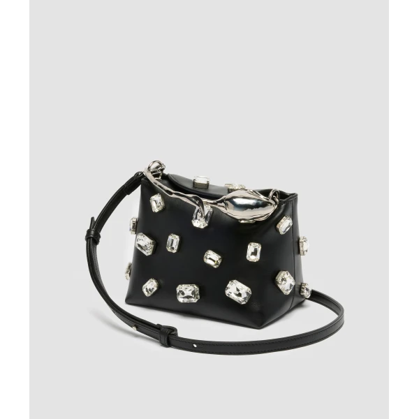 Erdem Mini Bloom Bag in Black Crystal Leather | Mini Bags | Coveti
