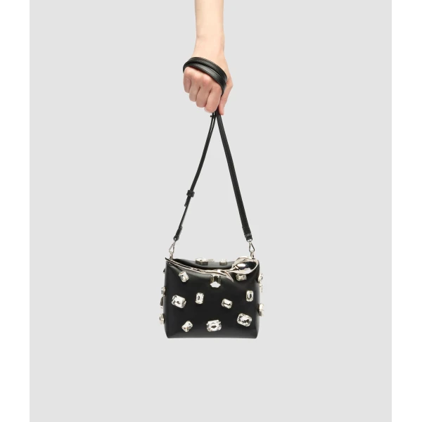 Erdem Mini Bloom Bag in Black Crystal Leather | Mini Bags | Coveti