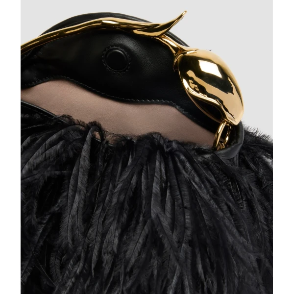 Erdem Mini Bloom Bag in Black Feathers | Mini Bags | Coveti