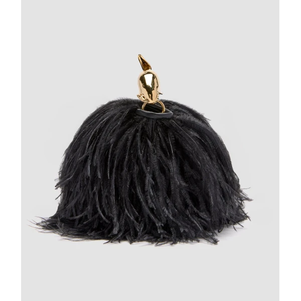 Erdem Mini Bloom Bag in Black Feathers | Mini Bags | Coveti
