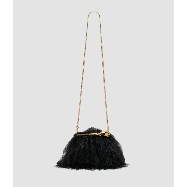 Erdem Mini Bloom Bag in Black Feathers | Mini Bags | Coveti