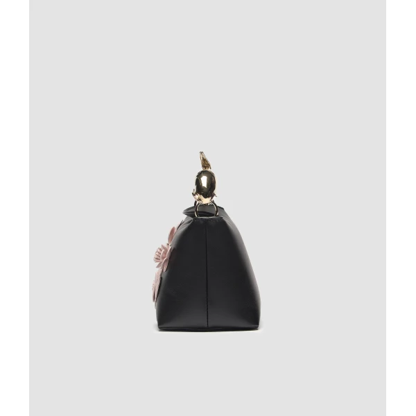Erdem Mini Bloom Bag in Black Flower Applique Leather | Mini Bags | Coveti