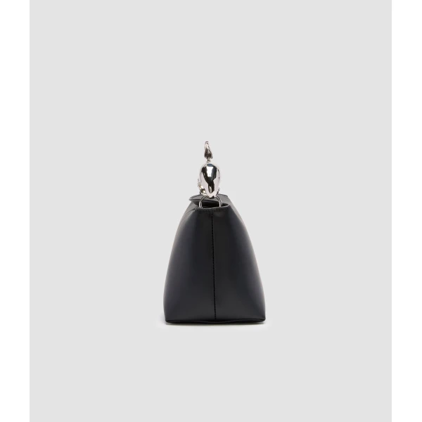 Erdem Mini Bloom Bag in Black Leather and Silver | Mini Bags | Coveti