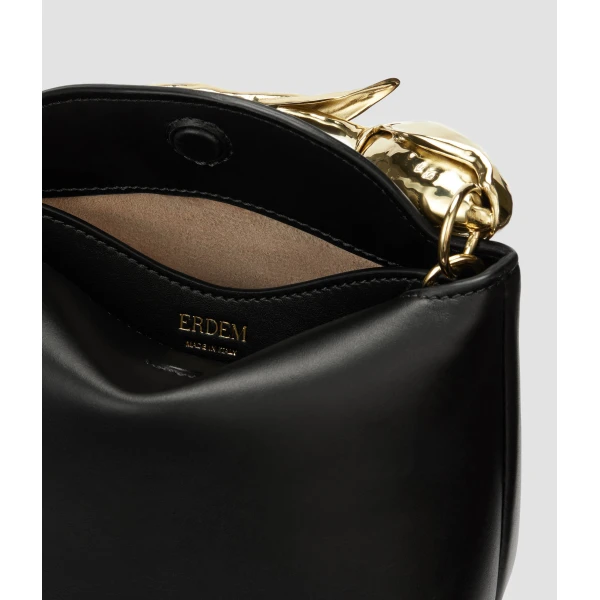 Erdem Mini Bloom Bag in Black Leather | Mini Bags | Coveti