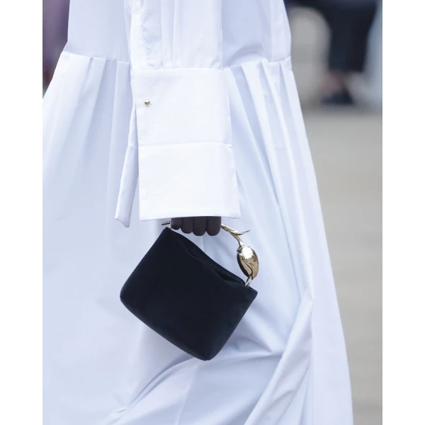 Erdem Mini Bloom Bag in Black Velvet | Mini Bags | Coveti
