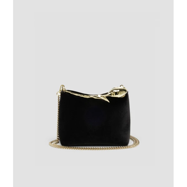 Erdem Mini Bloom Bag in Black Velvet | Mini Bags | Coveti