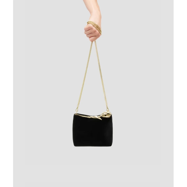 Erdem Mini Bloom Bag in Black Velvet | Mini Bags | Coveti