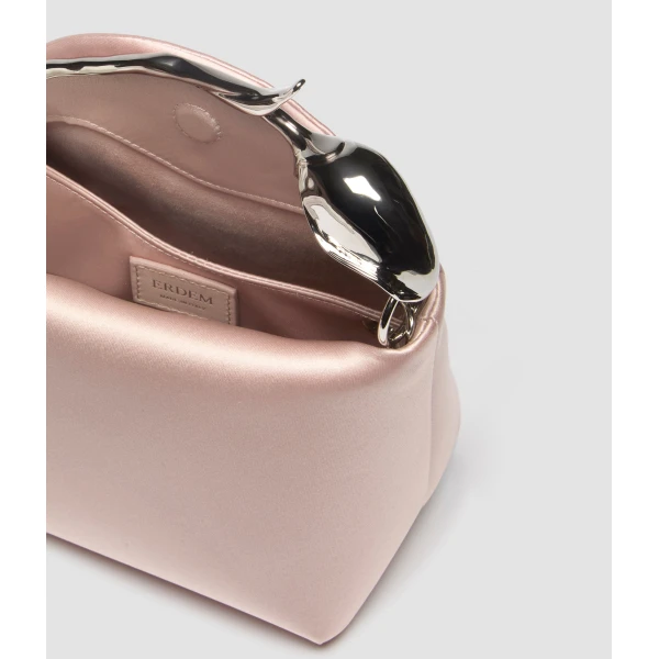 Erdem Mini Bloom Bag in Cameo Pink Satin | Mini Bags | Coveti