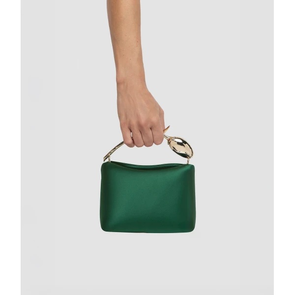 Erdem Mini Bloom Bag in Forest Green Satin | Mini Bags | Coveti