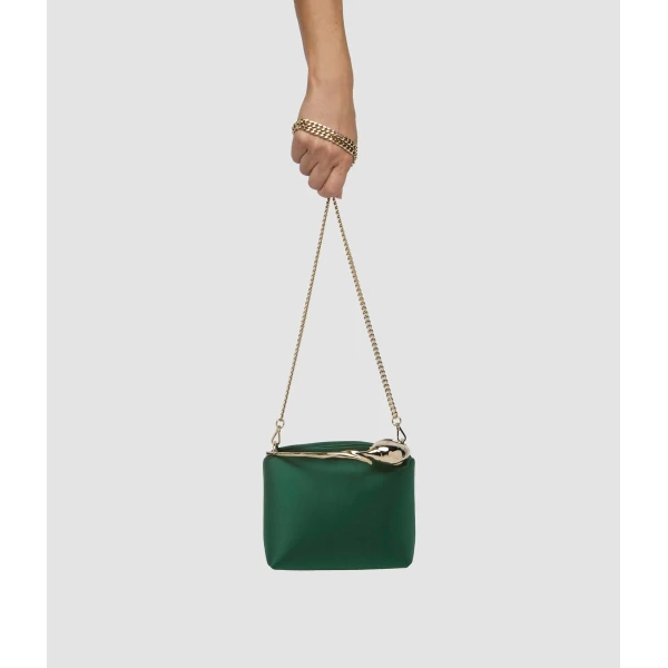 Erdem Mini Bloom Bag in Forest Green Satin | Mini Bags | Coveti