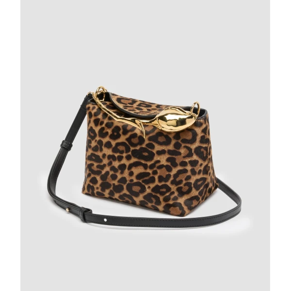 Erdem Mini Bloom Bag in Leopard Ponyskin | Mini Bags | Coveti