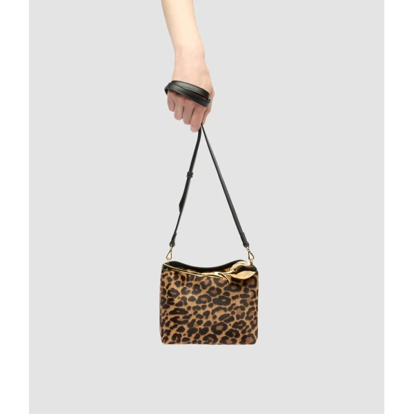Erdem Mini Bloom Bag in Leopard Ponyskin | Mini Bags | Coveti