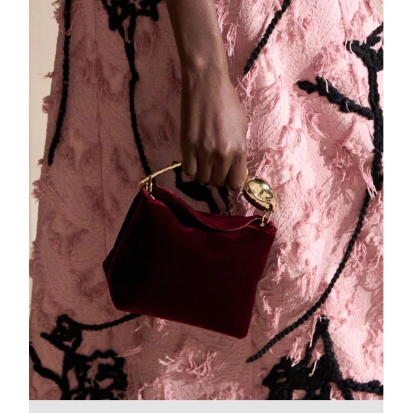Erdem Mini Bloom Bag in Malbec Velvet | Mini Bags | Coveti