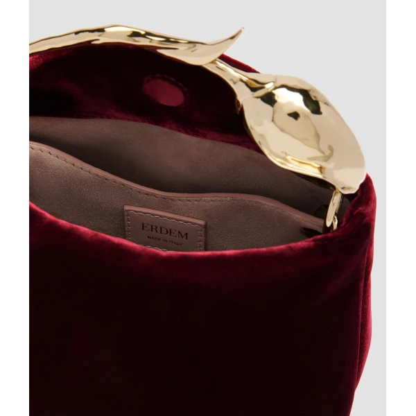 Erdem Mini Bloom Bag in Malbec Velvet | Mini Bags | Coveti