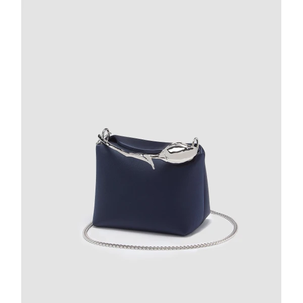Erdem Mini Bloom Bag in Navy Satin | Mini Bags | Coveti