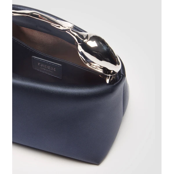 Erdem Mini Bloom Bag in Navy Satin | Mini Bags | Coveti