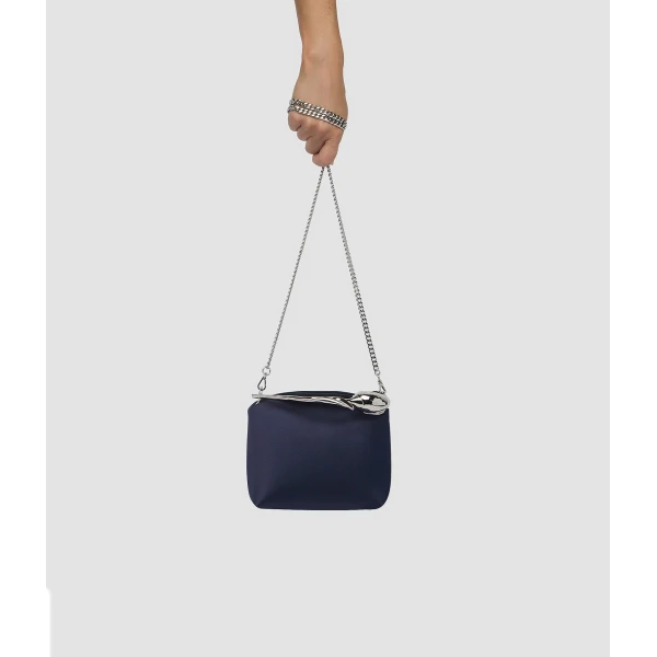 Erdem Mini Bloom Bag in Navy Satin | Mini Bags | Coveti