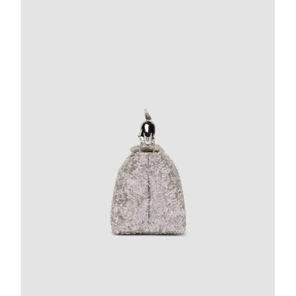 Erdem Mini Bloom Bag in Silver Sequins | Mini Bags | Coveti