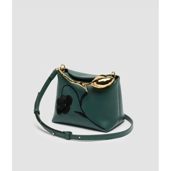 Erdem Mini Bloom Bag in Teal Leather | Mini Bags | Coveti