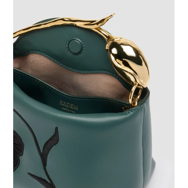 Erdem Mini Bloom Bag in Teal Leather | Mini Bags | Coveti