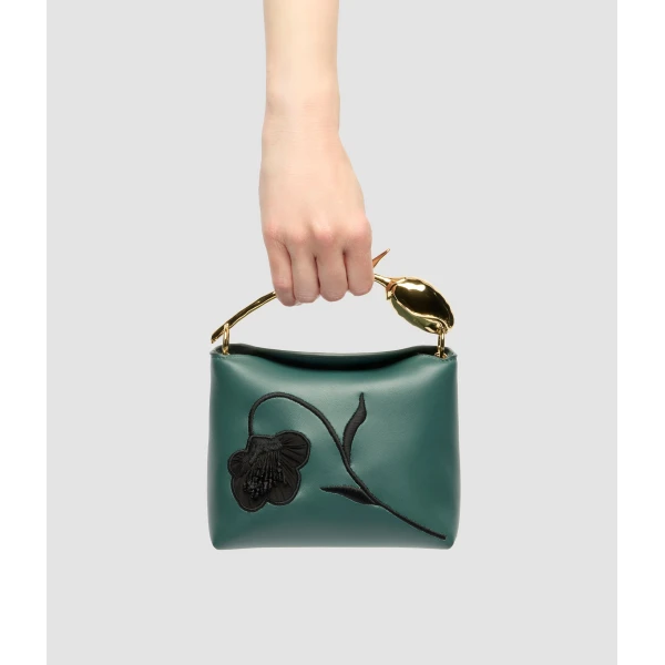 Erdem Mini Bloom Bag in Teal Leather | Mini Bags | Coveti