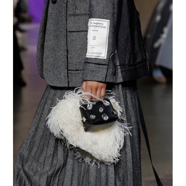 Erdem Mini Bloom Bag in White Feathers | Mini Bags | Coveti