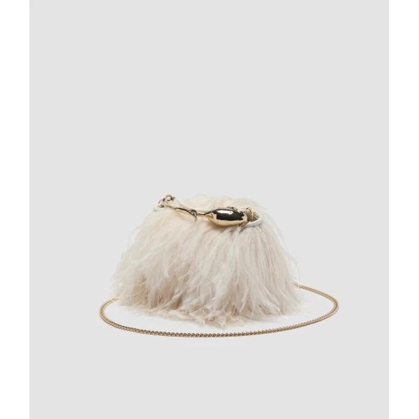 Erdem Mini Bloom Bag in White Feathers | Mini Bags | Coveti