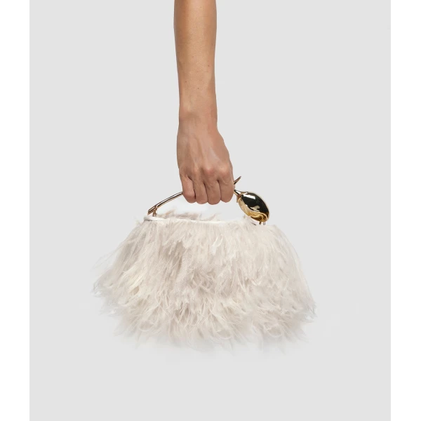 Erdem Mini Bloom Bag in White Feathers | Mini Bags | Coveti
