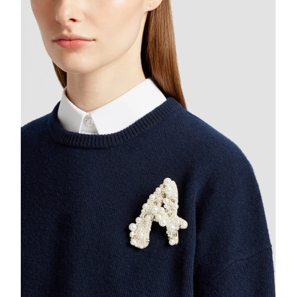 Erdem Pearl Alphabet Brooch A | Brooches & Pins | Coveti