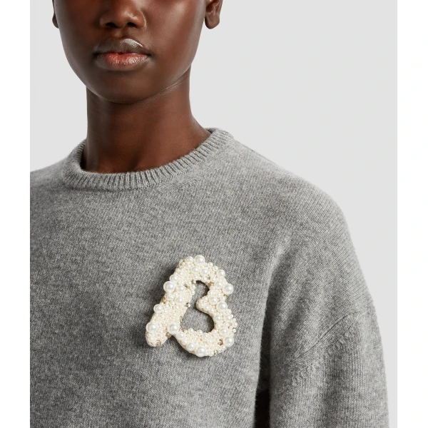 Erdem Pearl Alphabet Brooch B | Brooches & Pins | Coveti