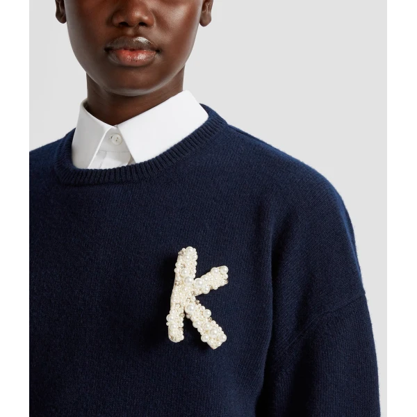 Erdem Pearl Alphabet Brooch K | Brooches & Pins | Coveti