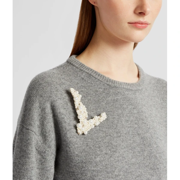 Erdem Pearl Alphabet Brooch L | Brooches & Pins | Coveti