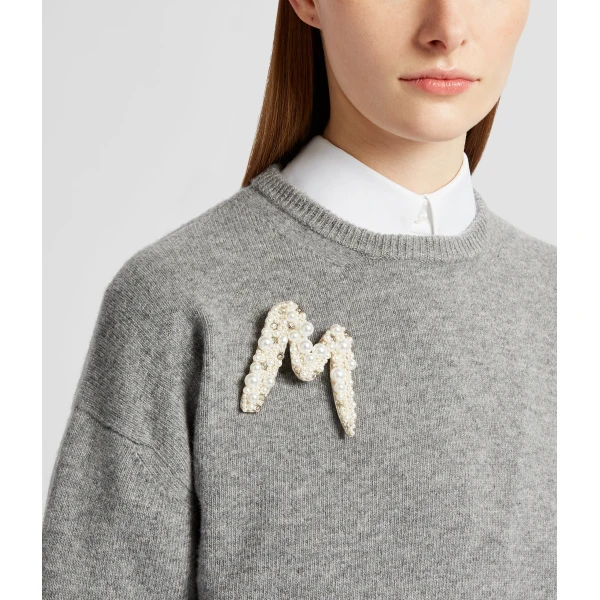 Erdem Pearl Alphabet Brooch M | Brooches & Pins | Coveti