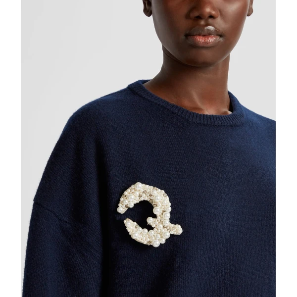 Erdem Pearl Alphabet Brooch Q | Brooches & Pins | Coveti
