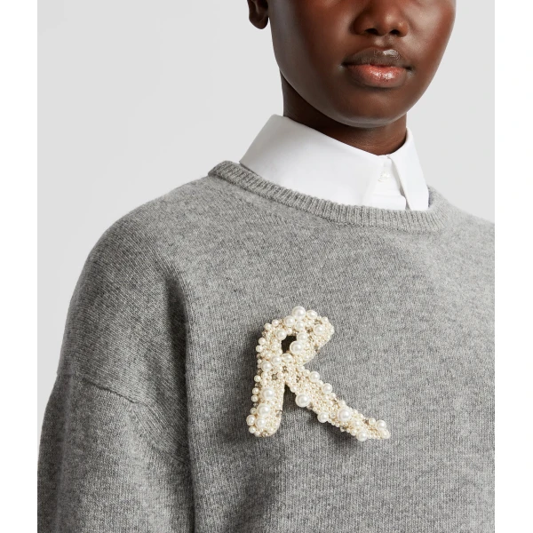 Erdem Pearl Alphabet Brooch R | Brooches & Pins | Coveti
