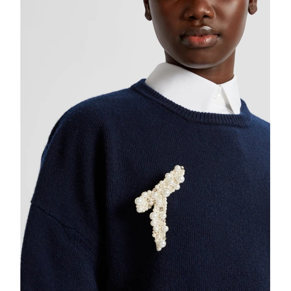 Erdem Pearl Alphabet Brooch T | Brooches & Pins | Coveti
