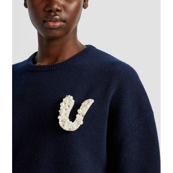 Erdem Pearl Alphabet Brooch U | Brooches & Pins | Coveti