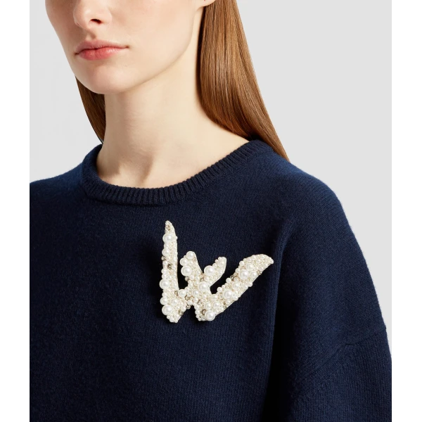 Erdem Pearl Alphabet Brooch W | Brooches & Pins | Coveti