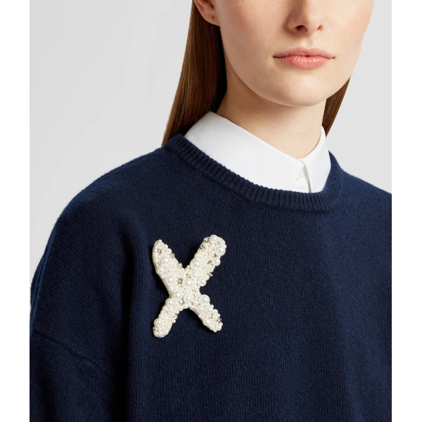 Erdem Pearl Alphabet Brooch X | Brooches & Pins | Coveti